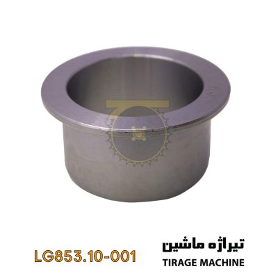 تصویر بوش لبه‌دار پین کمرشکن لودر ۵ تن – قطعه فلزی مقاوم با لبه تثبیت‌کننده جهت نصب در مفصل شاسی لودرهای سنگین.